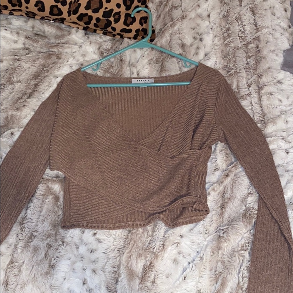 Cross front sweater